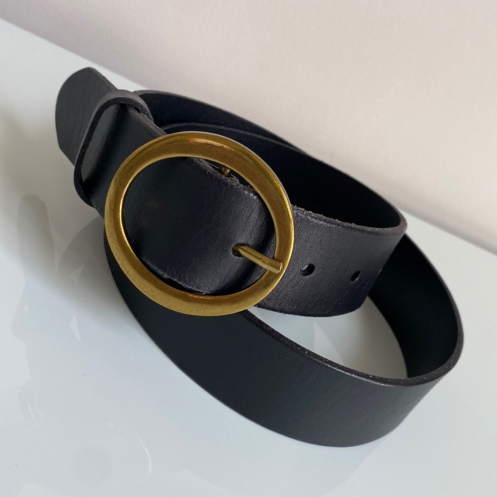 Aritzia Alxiliary genuine leather belt with brass clasp